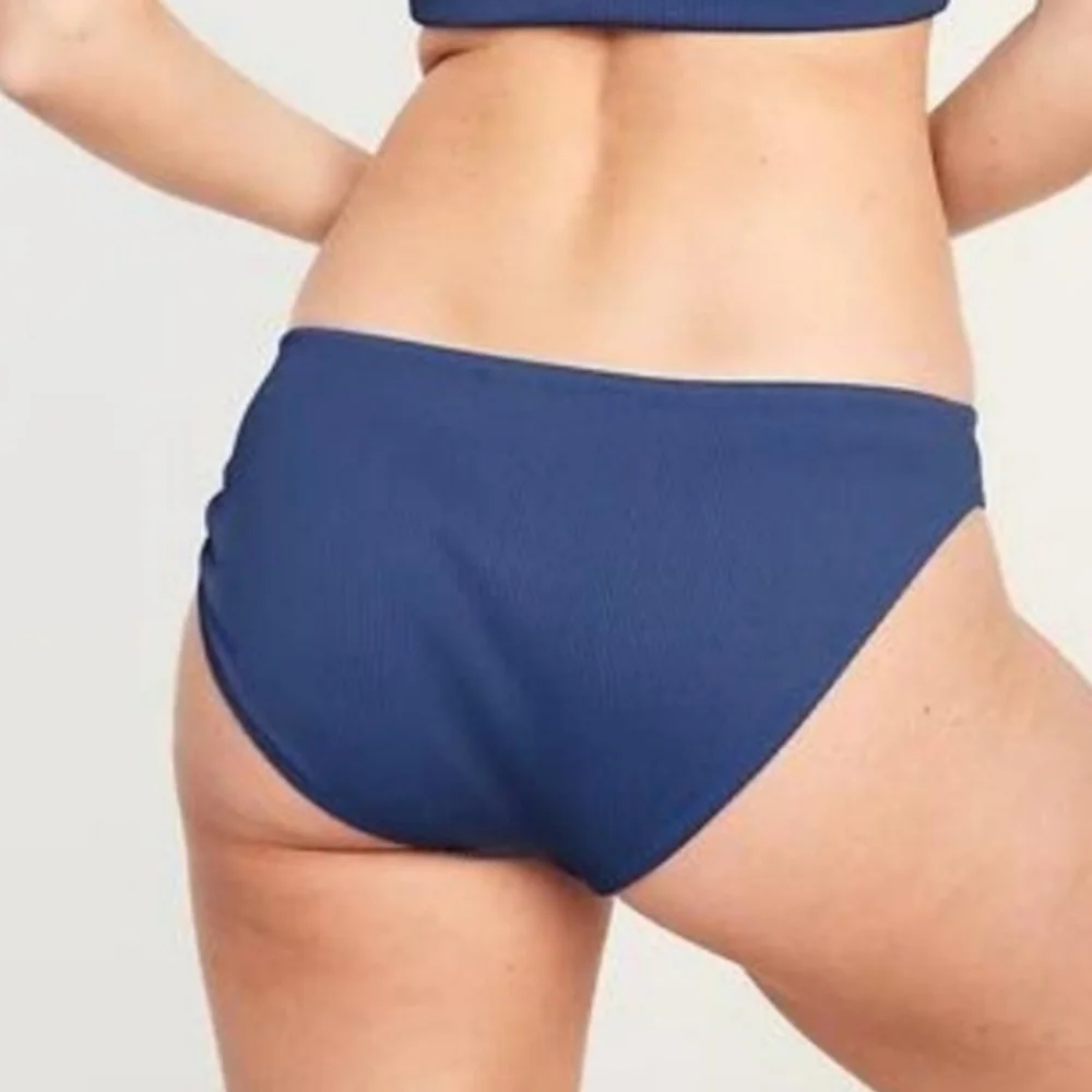 Old Navy Classic Rib Knit Bikini Swim Bottom Seaborne Blue XXL